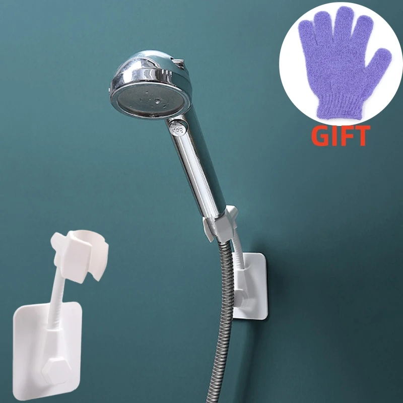 

Регулируемый держатель для душевой лейки на 360 °, кронштейн для душа в ванную комнату, направляющий держатель для душа, крепко прилипает к стене