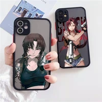 lack lagoon anime phone case matte transparent for iphone 7 8 11 12 13 plus mini x xs xr pro max cover