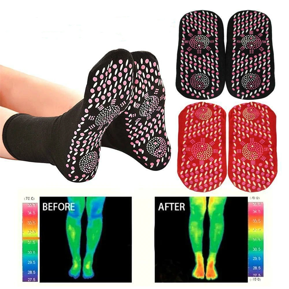 6 Pairs Self-heating Massage Socks Women's Outdoor Socks Men Socks Tour Magnetic Therapy Comfortable Winter Warm Sports Socks