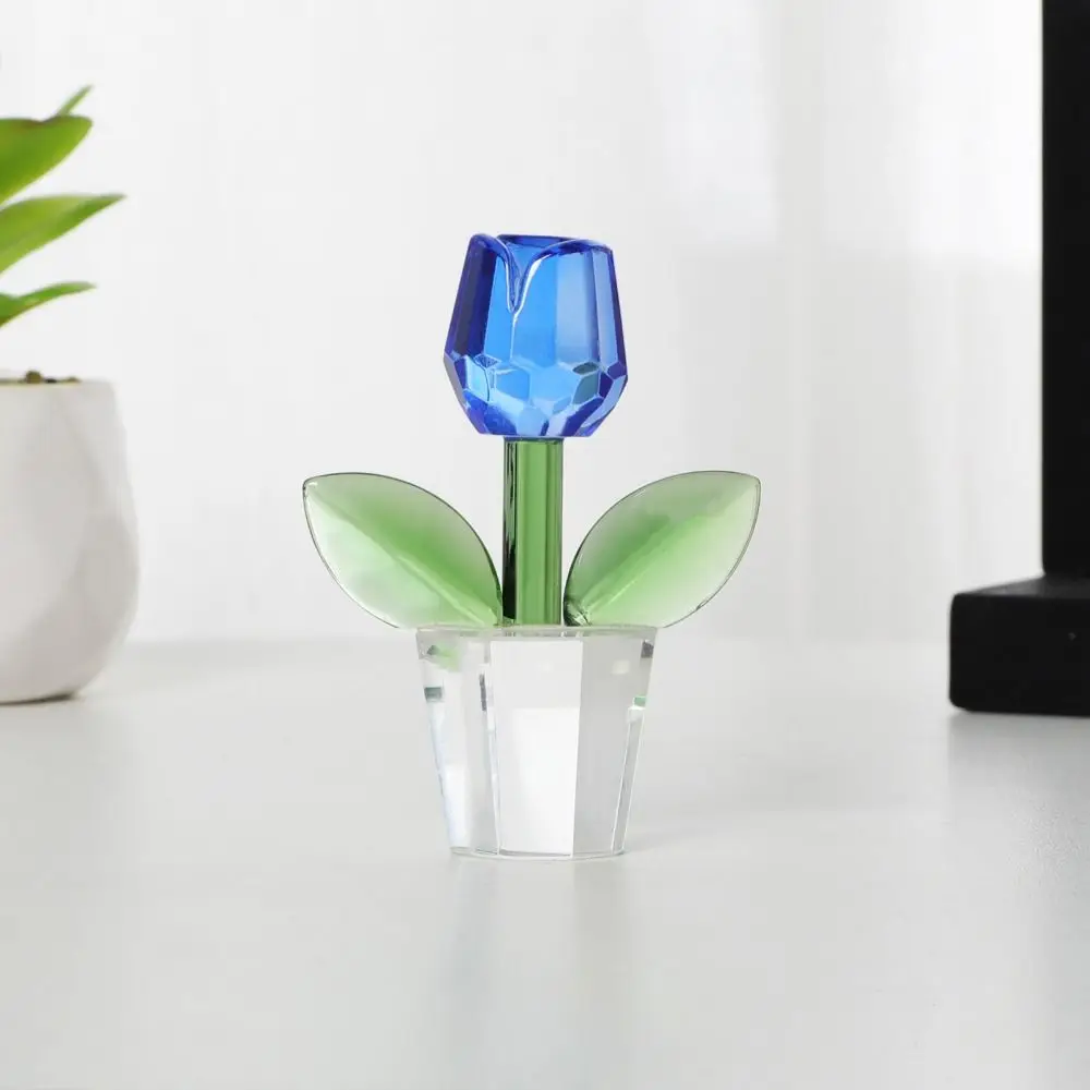 Мультяшная резьба хрустальные украшения-тюльпаны милые привлекательные статуи