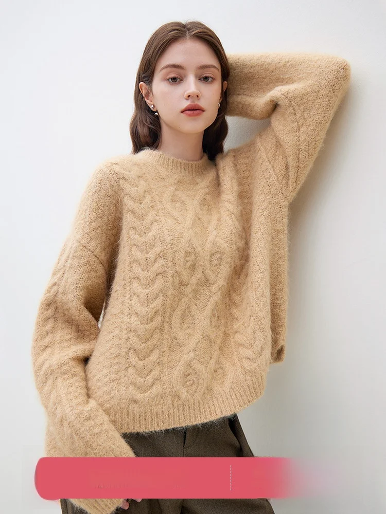 Fansi Lanen французский свитер в стиле ретро ленивый зимняя одежда свободная верхняя