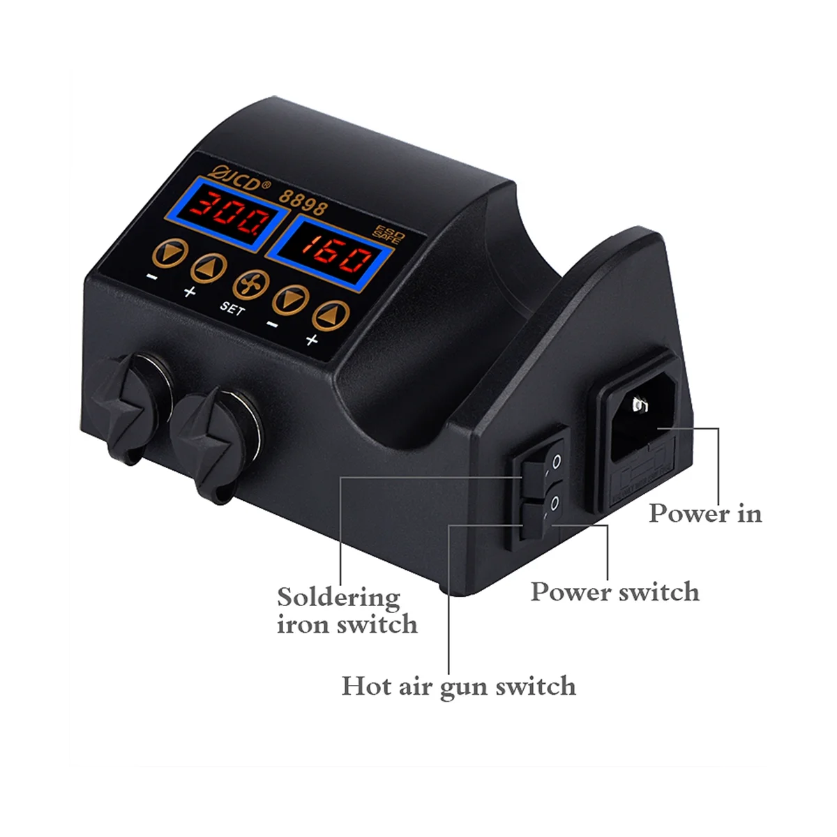 Паяльная станция 2 в 1 с ЖК-дисплеем