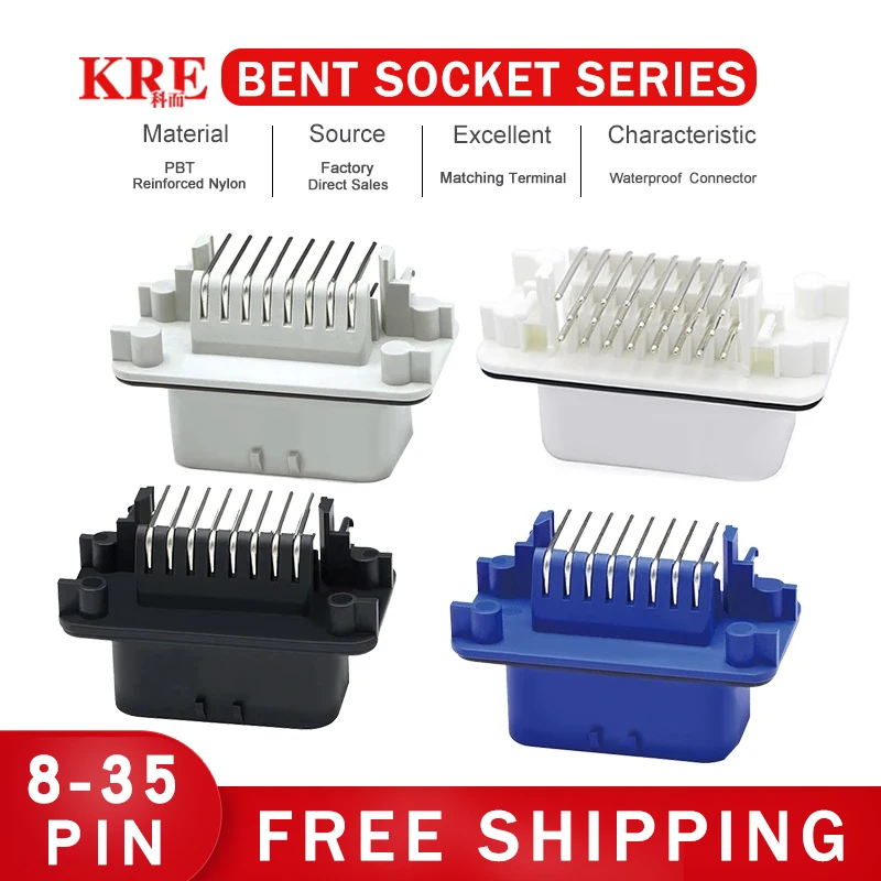 

KRE 1/5/20 PCS ECU Controller 8 14 23 35Pin PCB Mount Header Right Angle Male Connector With Flange Seal 776087-1 776266-1