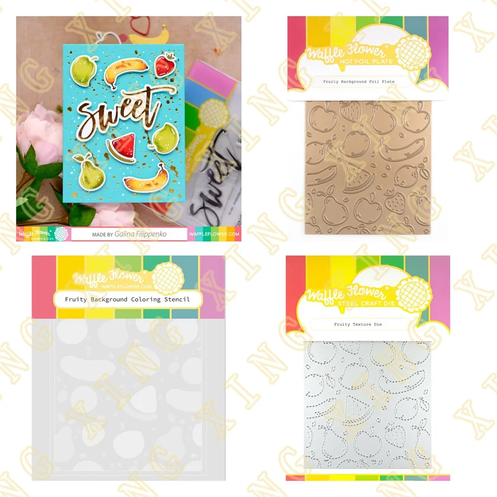 

Fruity Background Metal Cutting Dies Stencil Hot Foil Scrapbook Diary Decoration Stencil Embossing Template DIY Greeting Card