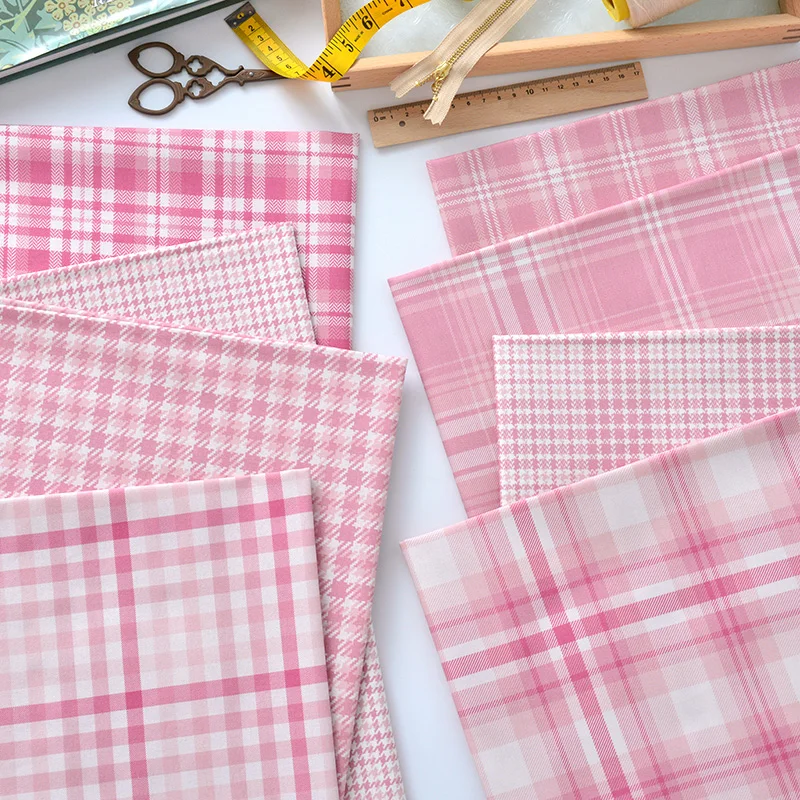 50x145 см хлопковая ткань в клетку Детская маленькая свежая печать и окрашивание