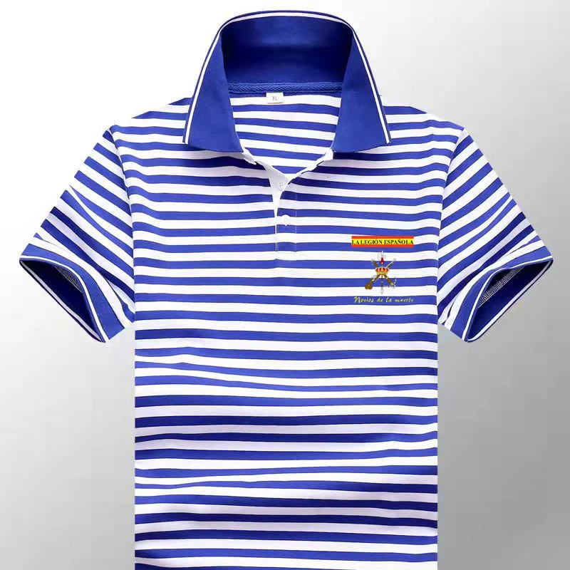 

Spanish Legion Sailor Striped Polo Shirts New 100% Cotton Sailor Telnyashka Short Sleeve Mens Stripe T-Shirt Breton Top