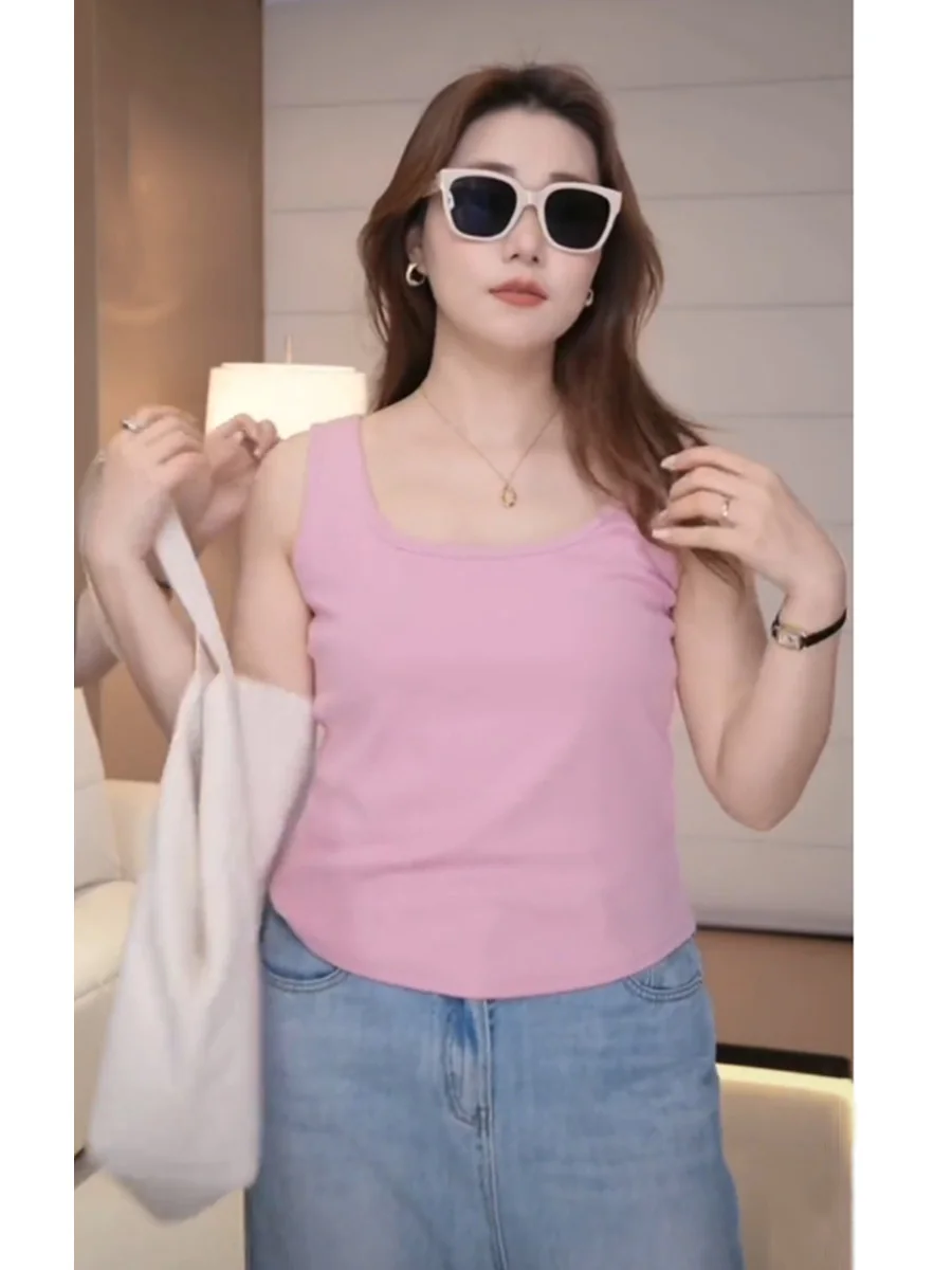 Chubby Back Cross Cami Women Summer New Plus size Design Sense Sleeveless Outer Wear Inner wear Top Fashion