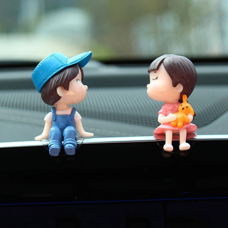 

Car Accessories Cute Cartoon Couples Action Figure Figurines Balloon Ornament Auto Interior Dashboard for Girls Gifts Wholesale