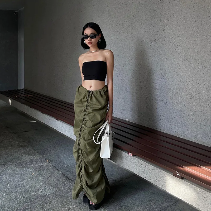 

Осенняя новая юбка, которая выглядит как юбка 2022, однотонная плиссированная Повседневная модная женская юбка с низкой талией, Y2k одежда