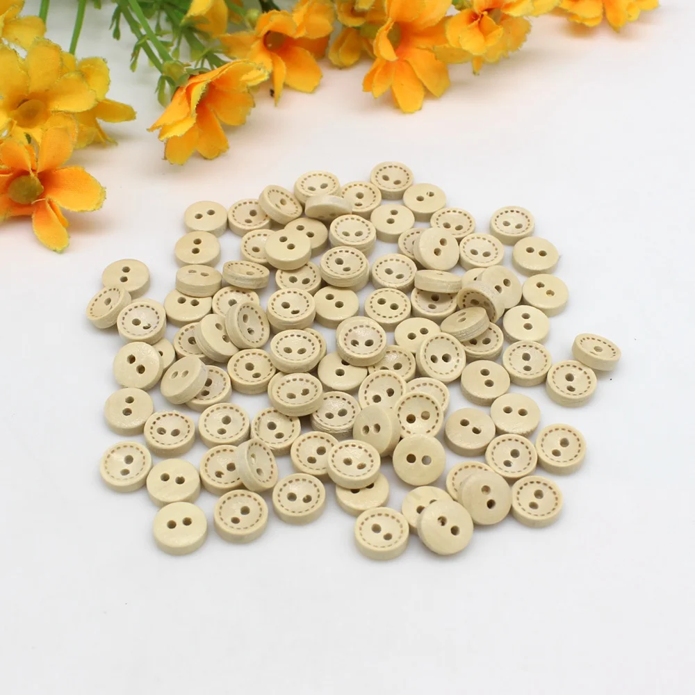 Деревянные пуговицы в стиле ретро 10 мм 100-200 шт