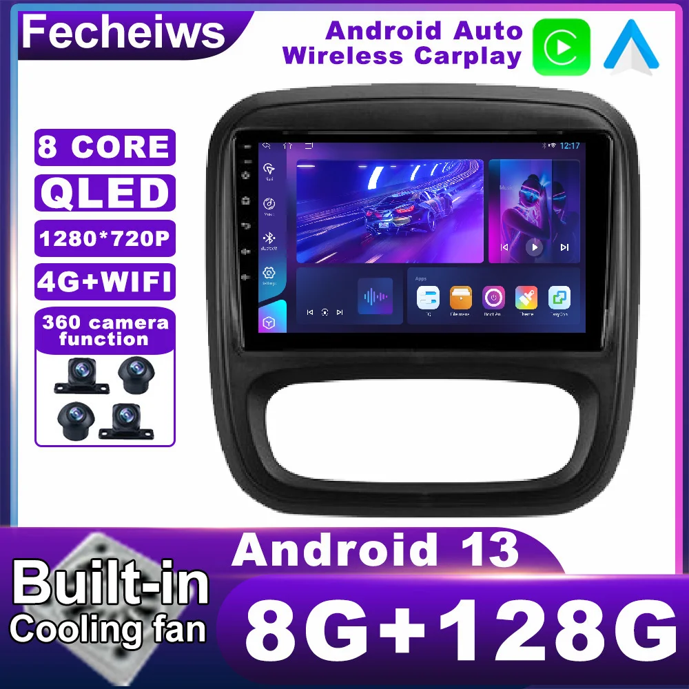 

Android 13 для Opel Vivaro 2014 - 2018 автомобильное радио 4G LTE стерео Мультимедиа RDS Авторадио AHD ADAS беспроводной Carplay Авто BT WIFI