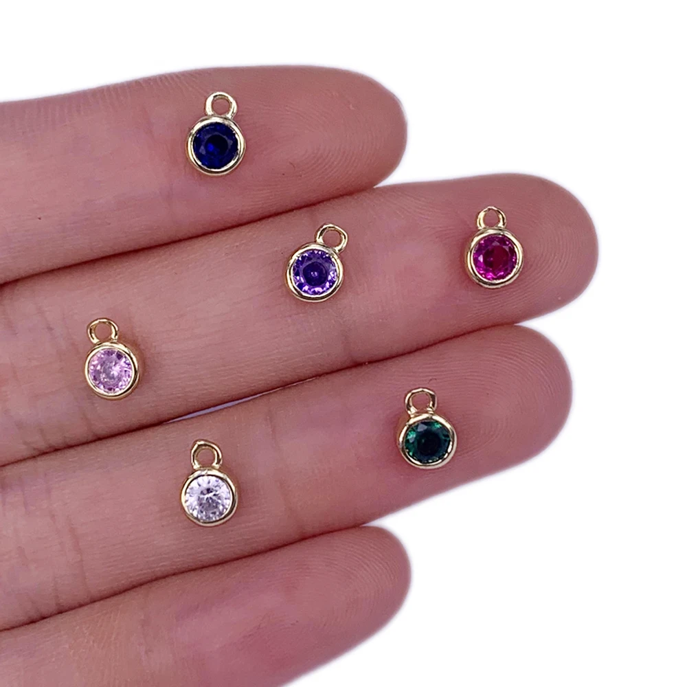 

2PCS Colorful Zircon Pendant Luxury Designer Jewelry DIY Making Necklace Bracelet Key Chain Jewelry Women Accessories