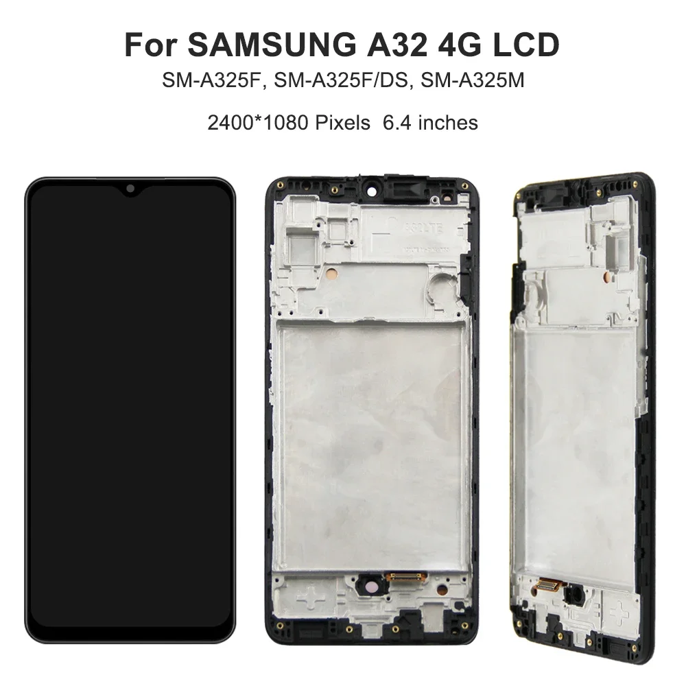 A32 A325F A325F/DS Diaplsy экран с отпечатками пальцев для Samsung Galaxy ЖК-дисплей цифровой