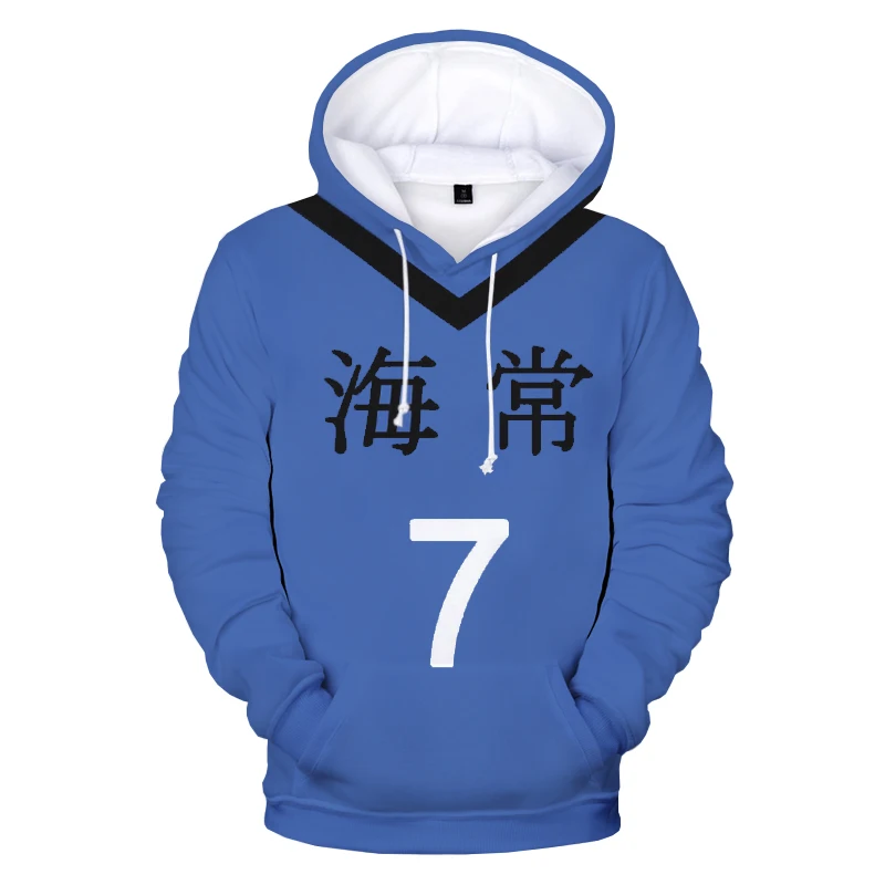 

Новинка, баскетбольная Толстовка Kuroko's с 3D принтом, школьная форма Kuroko No Basuke SEIRIN, костюм для косплея, пальто оверсайз с круглым вырезом