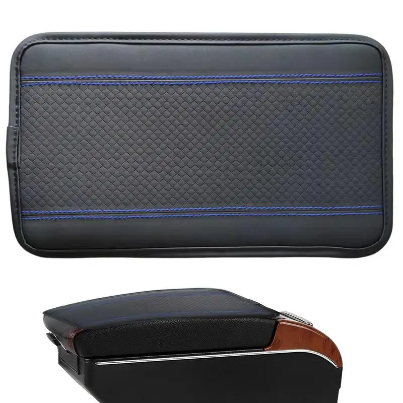 

Fiber Leather Embossed Double-line Non-slip Central Armrest Protect Cover Car Armrest Box Pad Universal Auto Styling Accessories