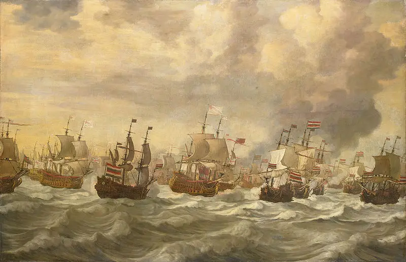 

wholesale painting #Netherlands Episode from the Four Day Battle at Sea 1666 the second Anglo-Dutch War print painting on canvas