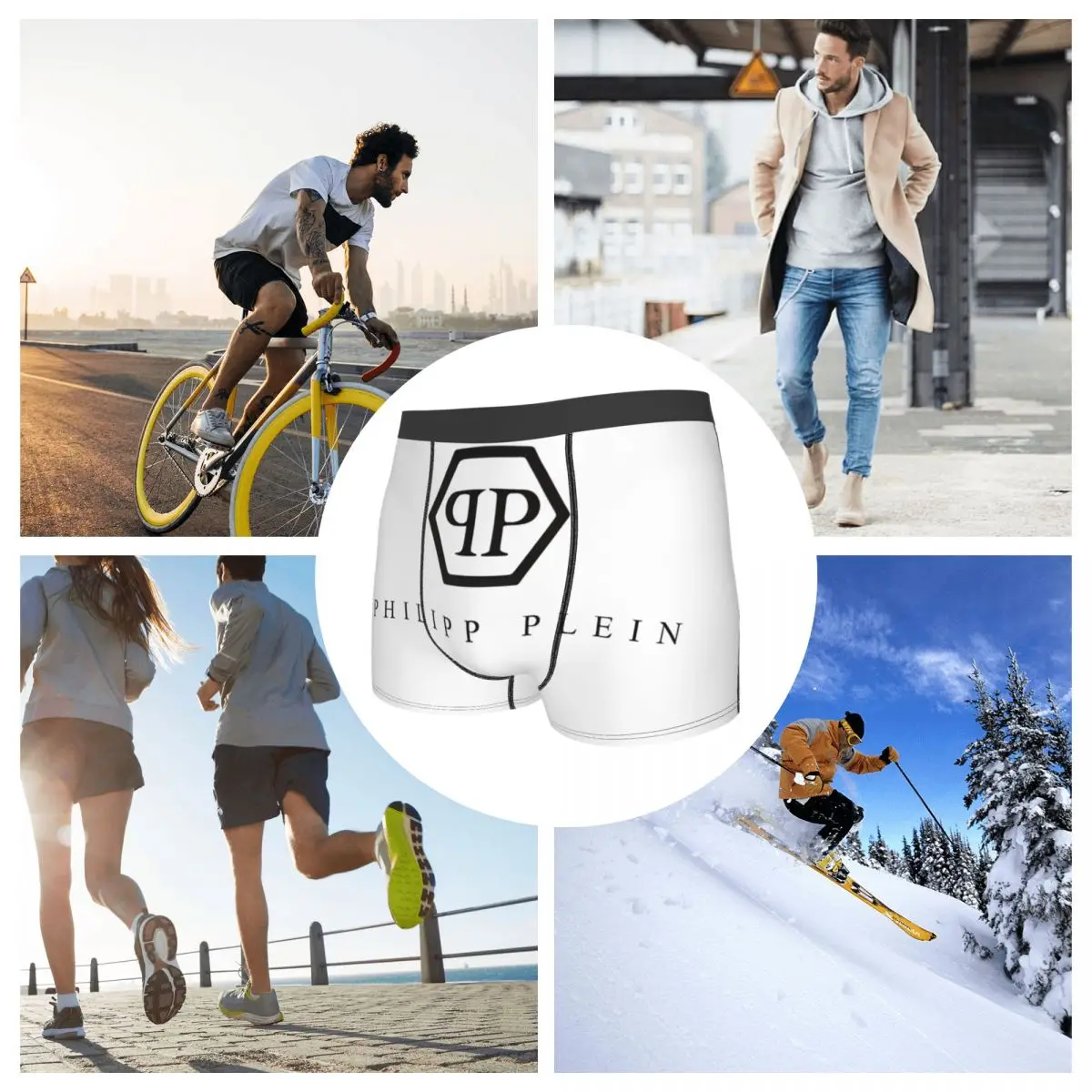 Мужские трусы-боксеры шорты трусики Philipps мягкое нижнее белье со складками модные