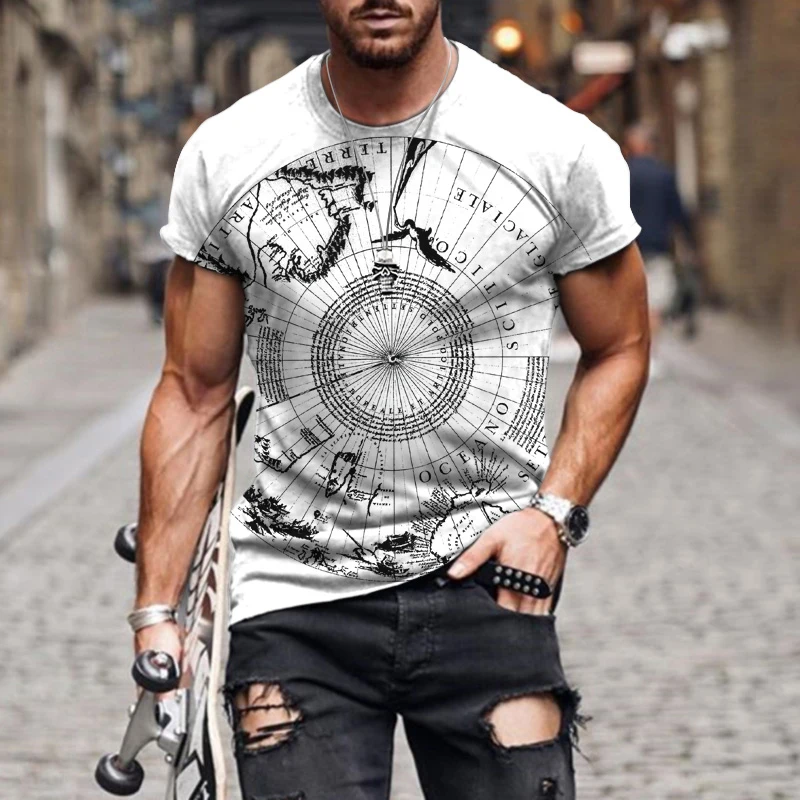 Футболка мужская оверсайз с коротким рукавом и 3D-принтом черепа |