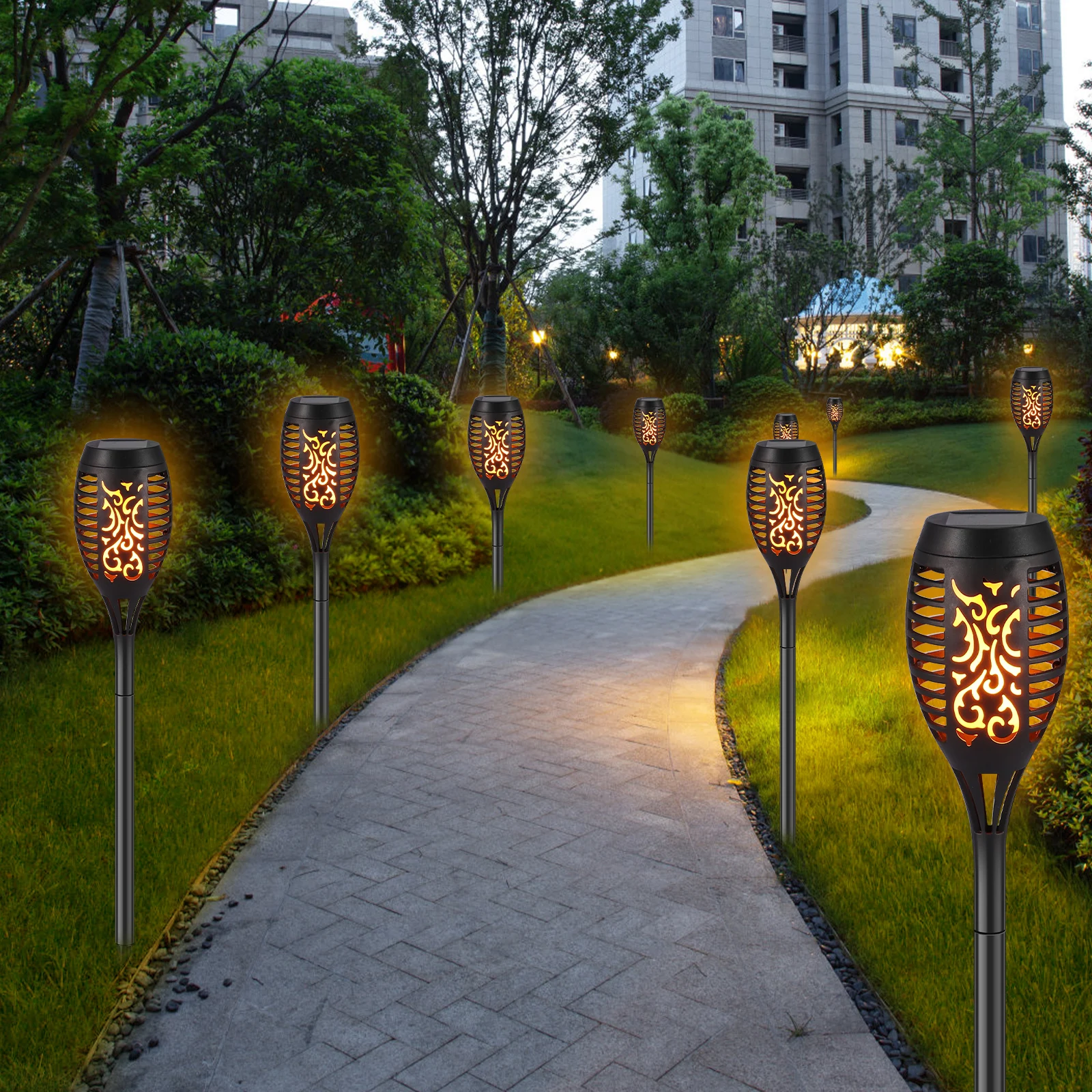 

4 шт., водонепроницаемый садовый фонарь на солнечной батарее