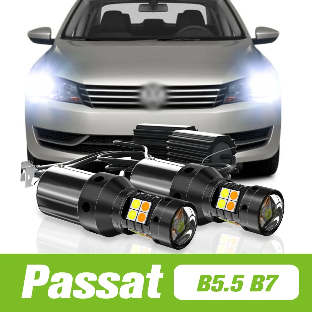 

2pcs For VW Passat B5.5 2000-2005 B7 2010-2014 Dual Mode LED Turn Signal+Daytime Running Light DRL 2011 2012 2013 Accessories