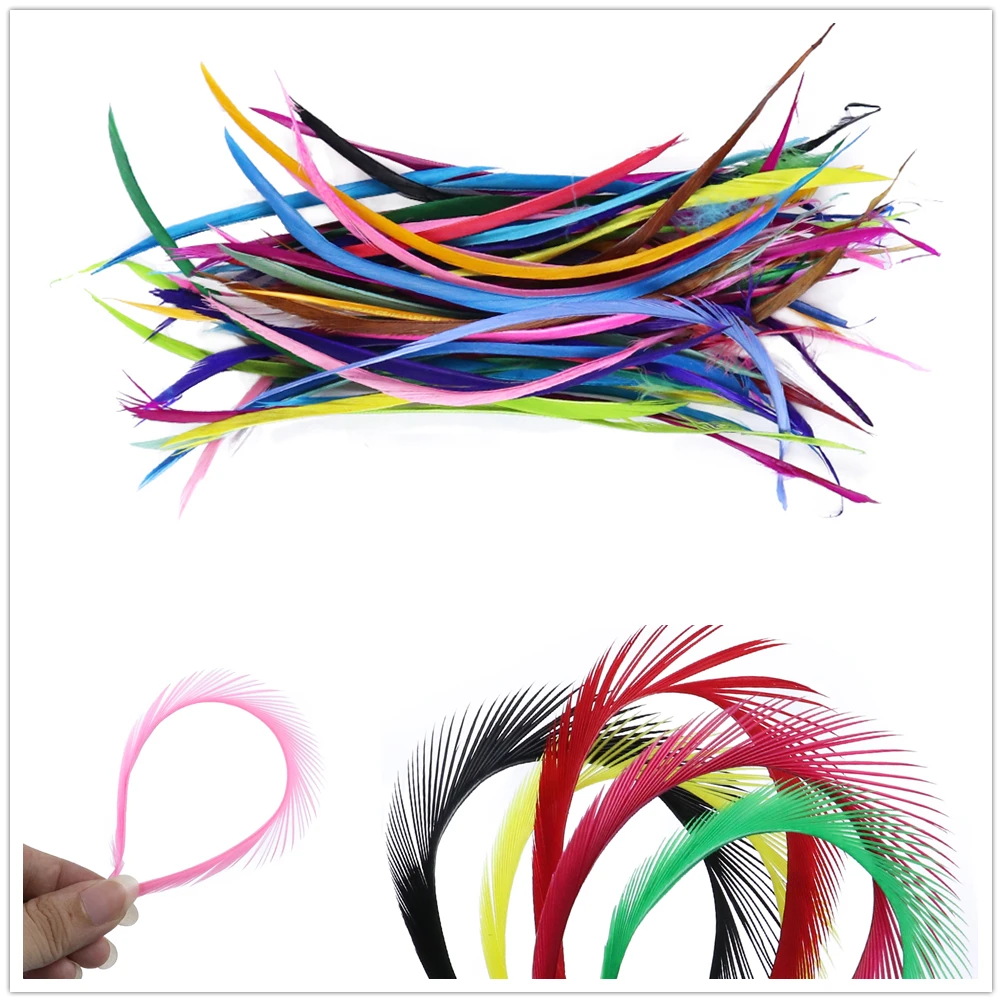 

5-7inch Dyed Real Goose Biot Feathers Fly Tying Material Plumage for Millinery Crafts Feathers Decoration Carnaval Assesoires