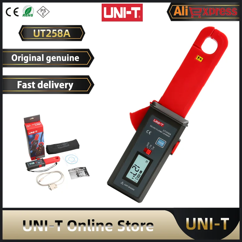 

UNI-T Leakage Clamp Meter UT258A 60A AC DC Current Pliers Auto Range Digital Ammeter Amperometric Clamp