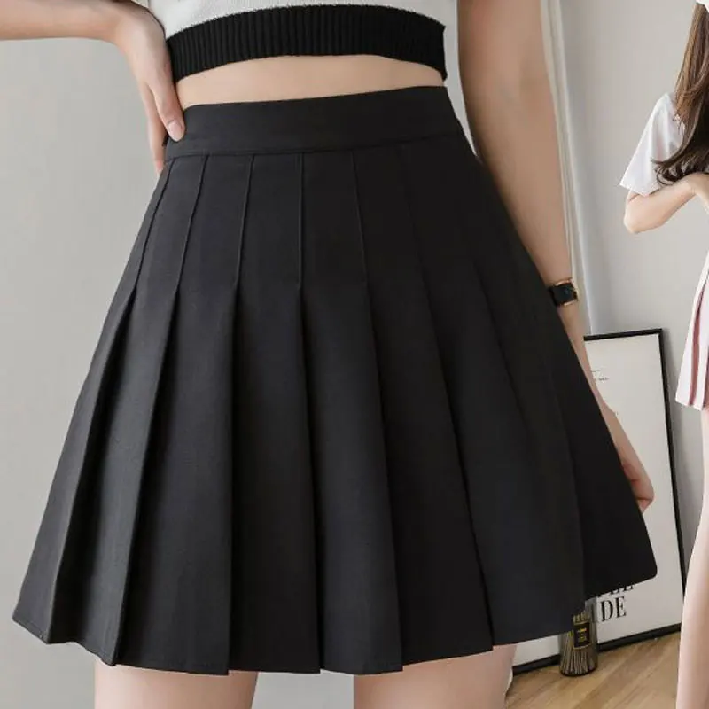 MOCRIS High Waisted Pleated Solid Color Short MINI Skirt for Women with Security Leggings Summer Cute Style Female Clothing y2k
