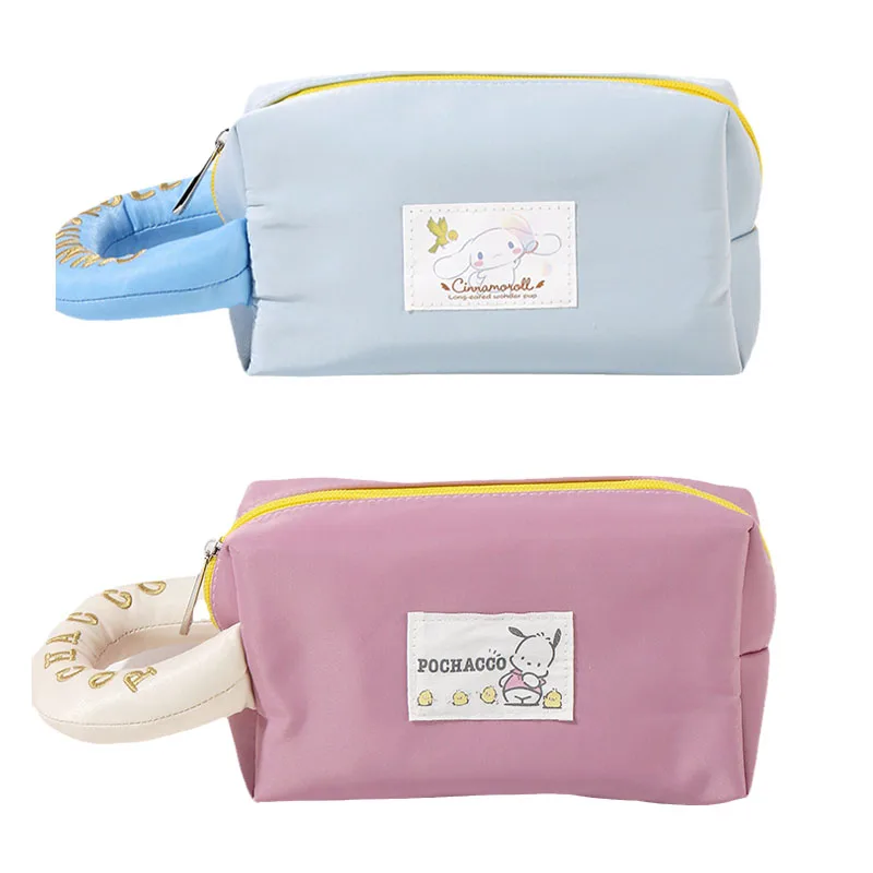 

Sanrioed Pochacco Cinnamoroll Cute Cartoon Cosmetic Bag Anime Kawaii Wash Bags Storage Portable Handbag Pencil Case Girl Gift