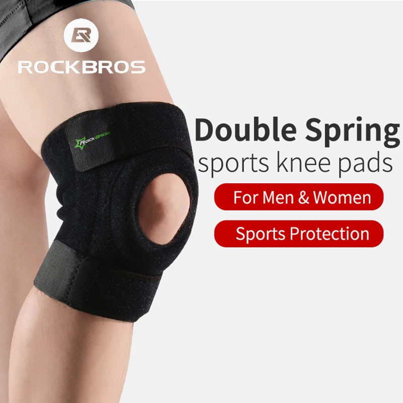 

ROCKBROS Professional Running Knee Support Sports Safety Cycling Leg Knee Pads Basketball Volleyball Adjustable Elastic Kneepad