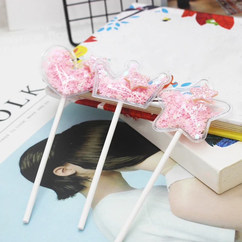 Прозрачный сверкающий топпер для пирога розовая синяя Корона звезда сердце