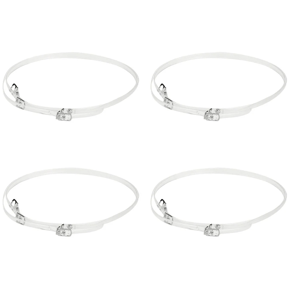 

4 Pairs High Heels Laces Elastic Invisible Shoelaces Anti-loose Long Women Detachable Tpu Miss Straps Transparent