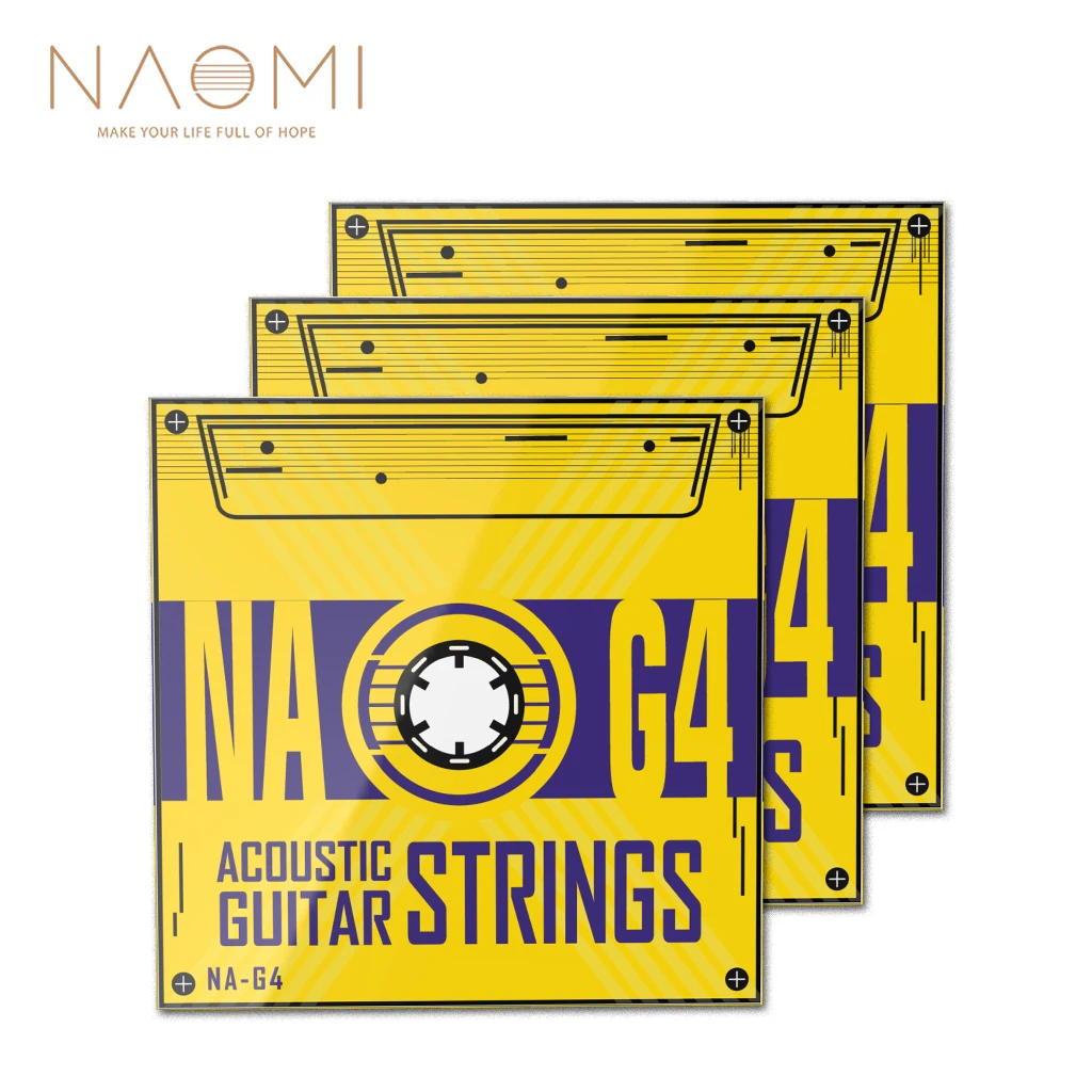 

NAOMI 3SET NA-G4 Hexagonal Steel Acoustic Guitar Strings w/ Phosphor Bronze Coating (.013-.054) For Master Level