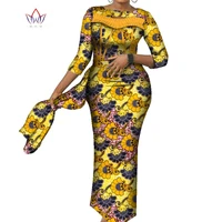 elegant womens dresses for party 2022 plus size african bazine female half sleeve dashiki ankle length sweet wiind robe wy8185