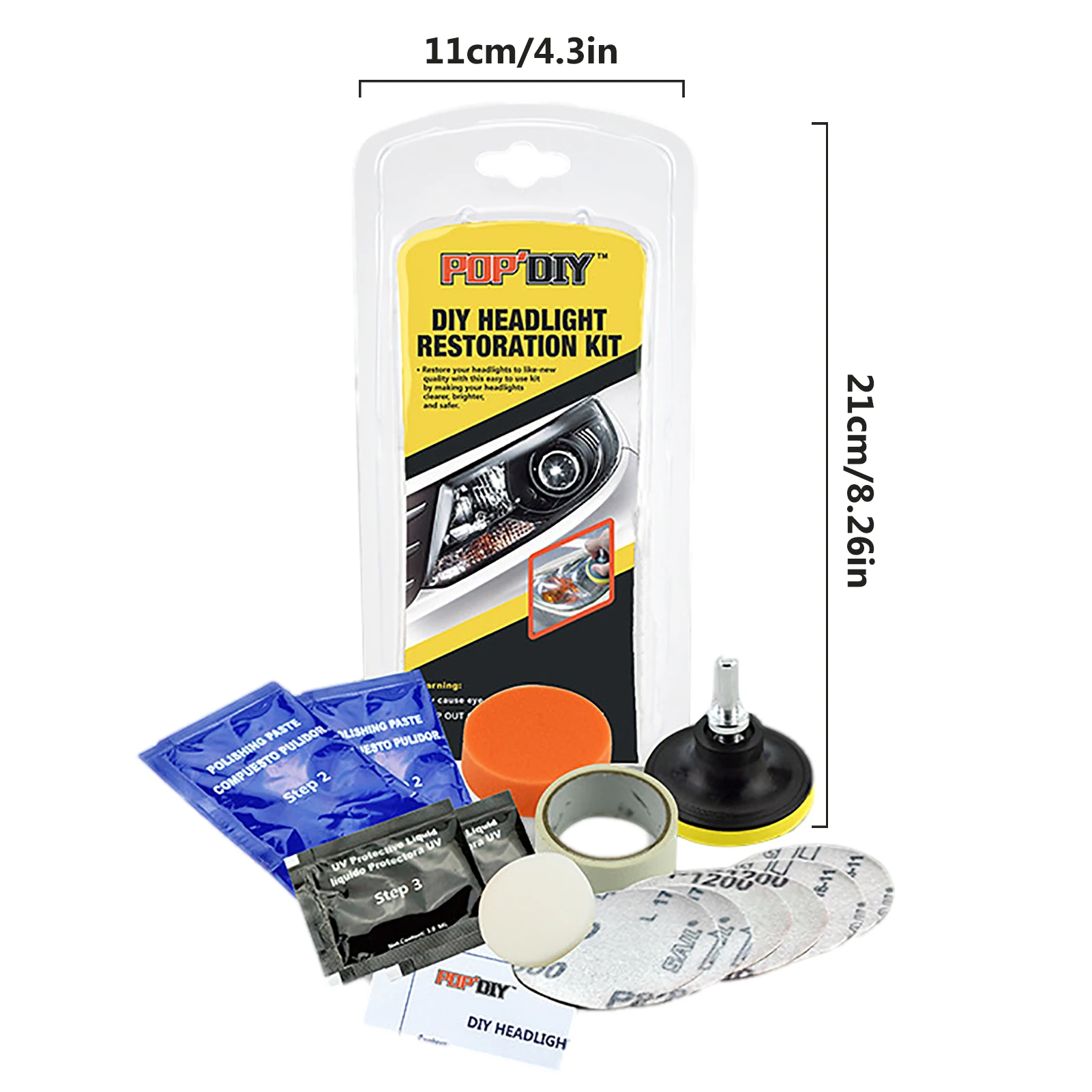 Car Headlight Restoration Kit Brightener Headlamp Scratch Repair Liquid Paste Light Lens Polisher Cleaning Refurbish Tool |