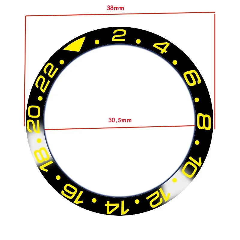 Mod 38mm Watch Ceramic Bezel Ring GMT SUB Insert Ring for RLX 40mm Case Replace Accessories Watch Dial  Insert