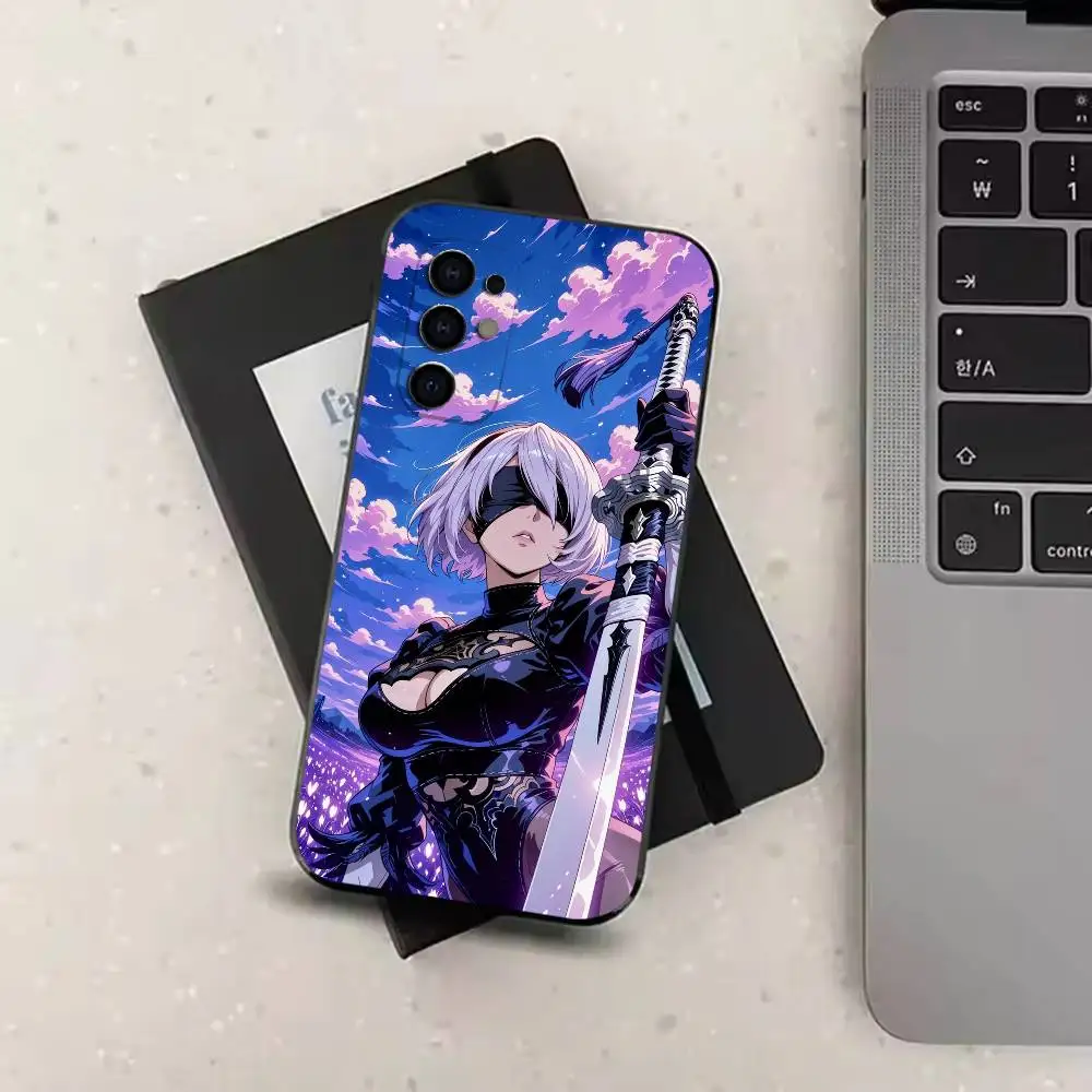 Фото Крутой чехол для телефона N-NieR Automata-os YoRHa 2B, мягкий, черный, для Samsung S24, S21, S22, S20, S23, S30, Ultra, S20, Plus. №2