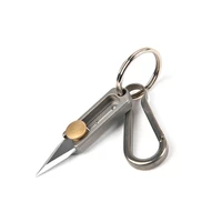 pure titanium mini knife small push knife sharp self defense keychain pendant gadget portable unpacking express artifact
