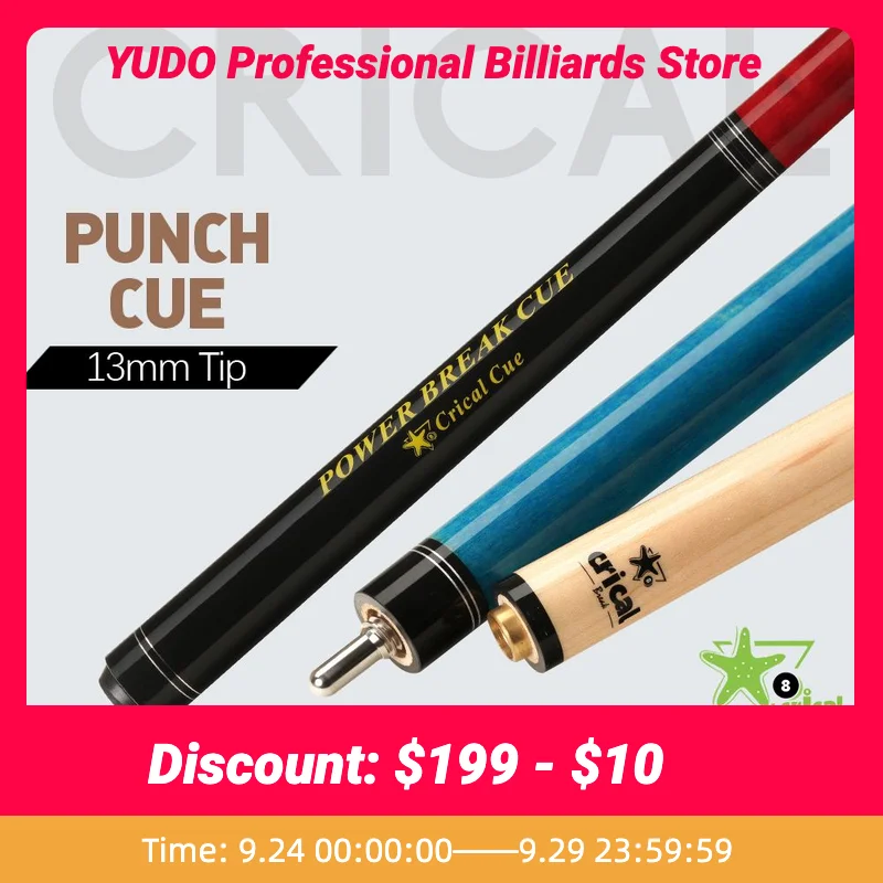 

Crical Billiards Punch Cue 138cm 13.5mm Tip Hard Tecnologia Maple Shaft Jump Stick with Gifts Technology Professional Cue
