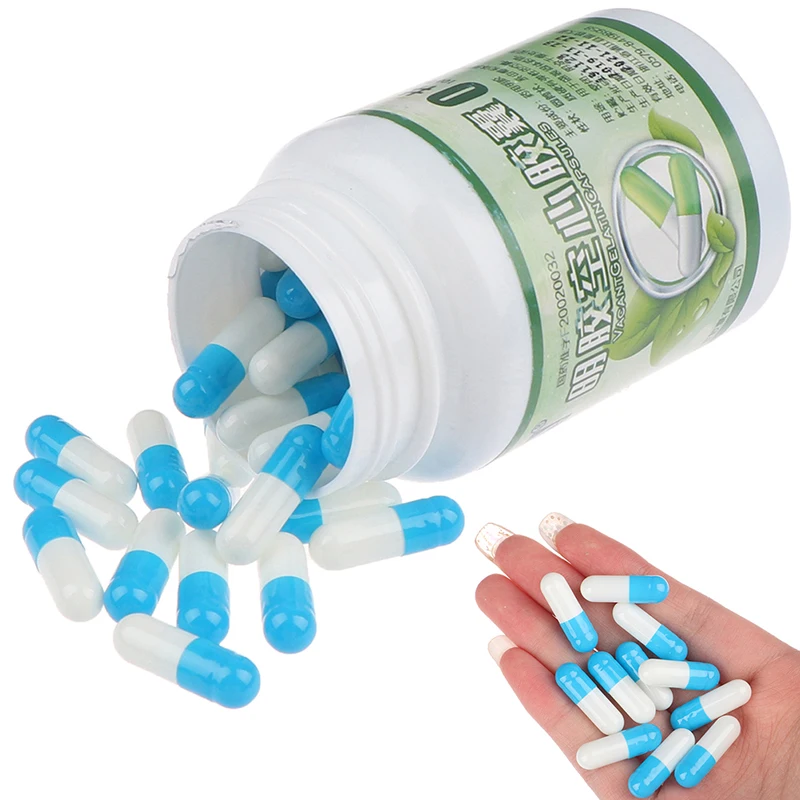 100 шт. Пустые твердые желатиновые капсулы лекарственные 0 # Прозрачные пустые