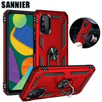 sannier shockproof mobile phone case for samsung galaxy f52 f22 f12 f02s finger ring bracket cover for galaxy g532 g530 case