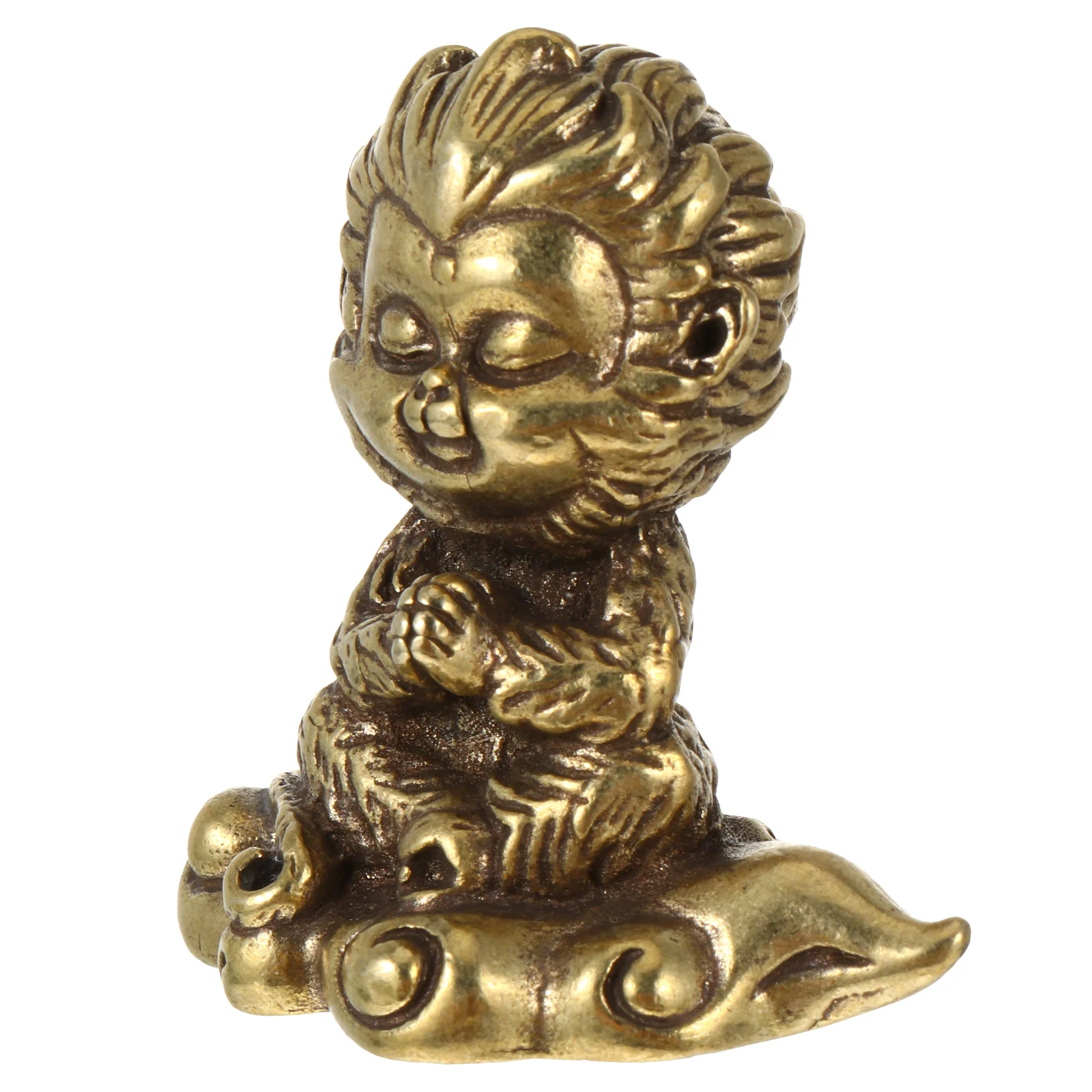 Сунь Укун украшения миниатюрная статуя Король обезьян латунь Будда медь ретро