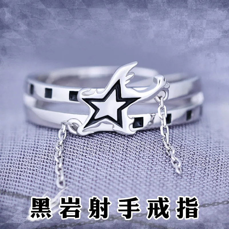 

Adjustable S925 Silver Ring Men Women Rings Anime Black Rock Shooter BRS Kuroi Mato Cosplay Jewelry Fashion Birthday Xmas Gif