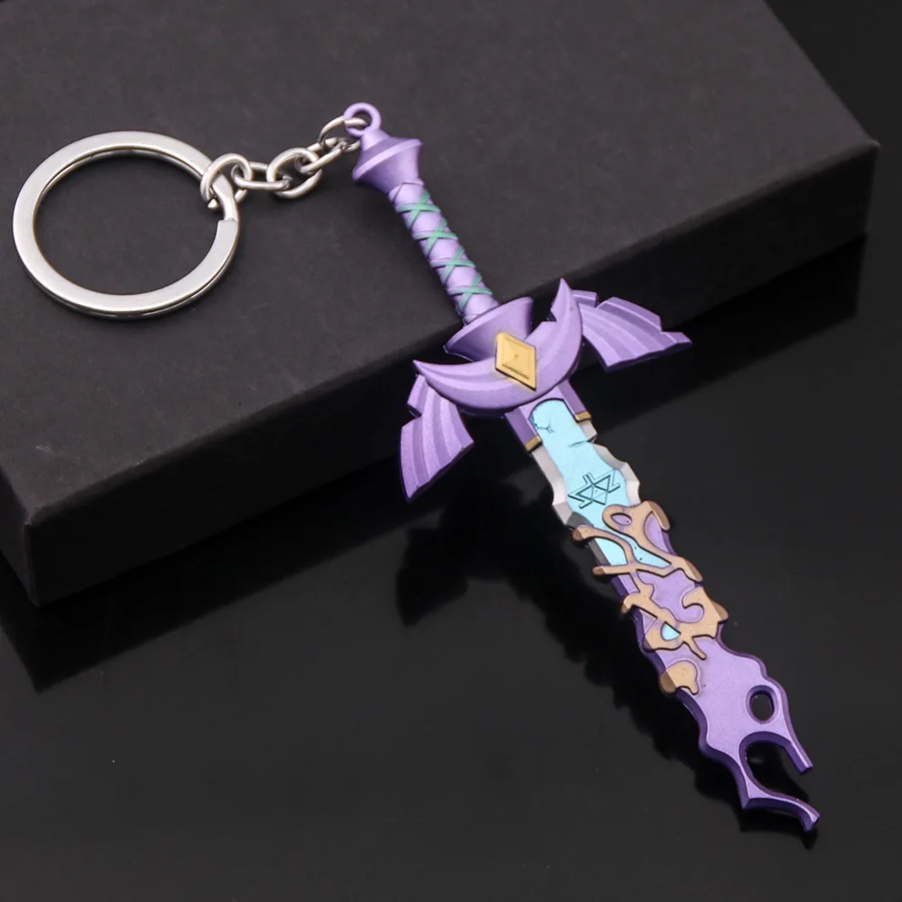 

Zeldas 13CM Master Sword Model Keychain Breath of The Wild Pendant Keyring for Women Men Collection Jewelry Gift