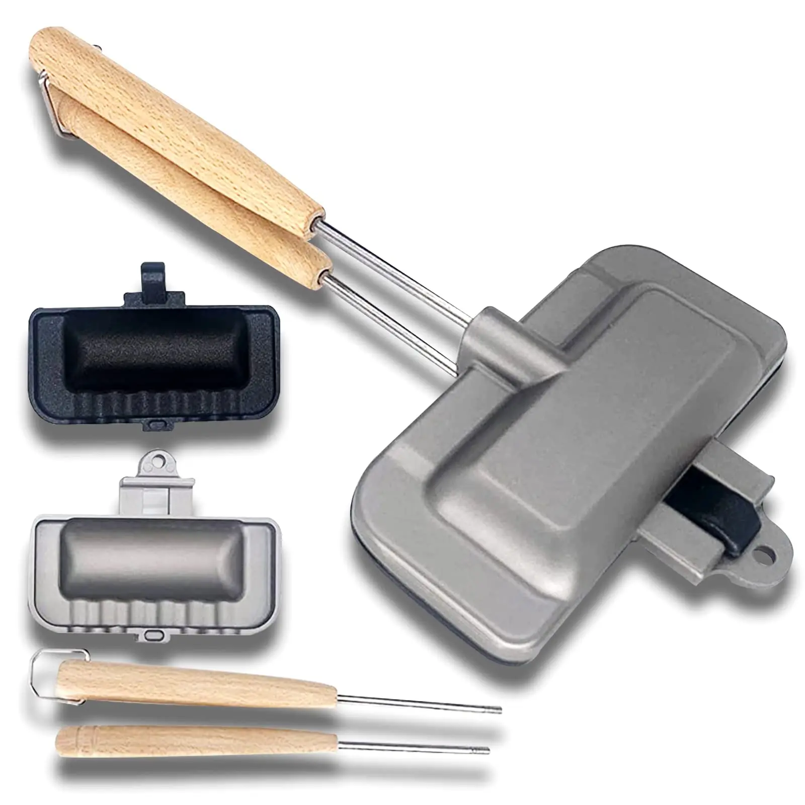 

Двусторонняя сковорода для сэндвичей, антипригарная сковорода для жарки сэндвичей со съемным рулем, устройство для приготовления сэндвичей, гриль для сэндвичей