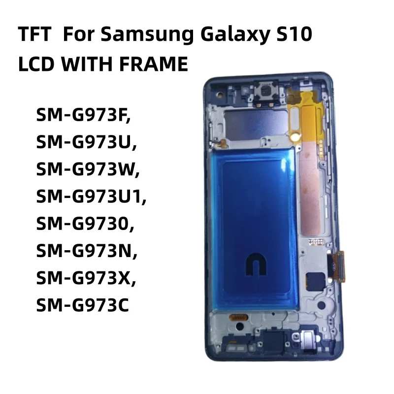 Фото TFT LCD-дисплей для Samsung Galaxy S10 SM-G973F/DS G973U G973, сенсорный экран, дигитайзер в сборе, запчасти для ремонта, с рамкой №5