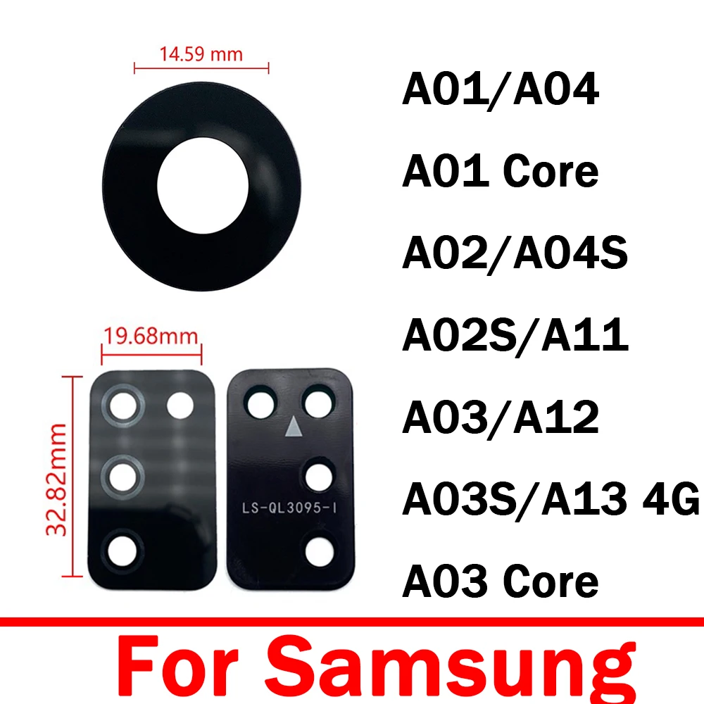 

50Pcs/lot , For Samsung A03 Core A01 Core A11 A02S A03S A04 A12 A13 5G Original Rear Camera Glass Lens With Glue Sticker Adhesiv