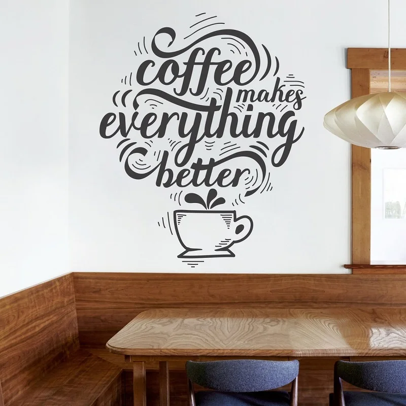 

Кофейные напитки, виниловые наклейки для украшения гостиной, кафе, дверей и окон