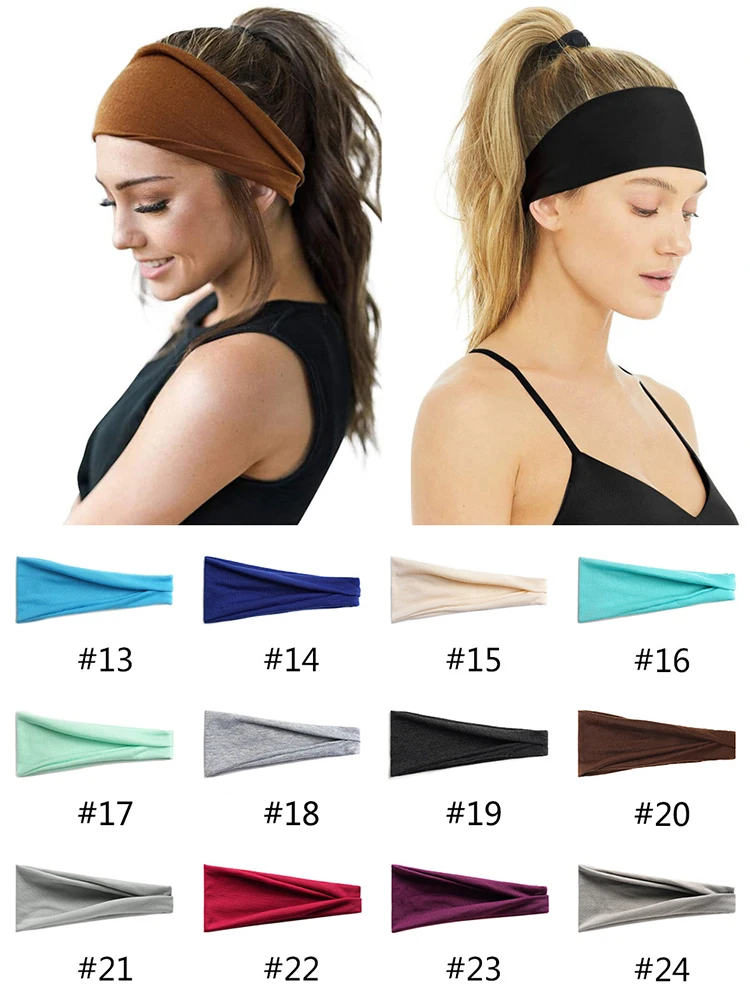 

Stretch Twisted Knotted Headwrap Pure Color Solid Color Elastic Hair Bands Wide Turban Hairbands Soft Casual Hair Accessories