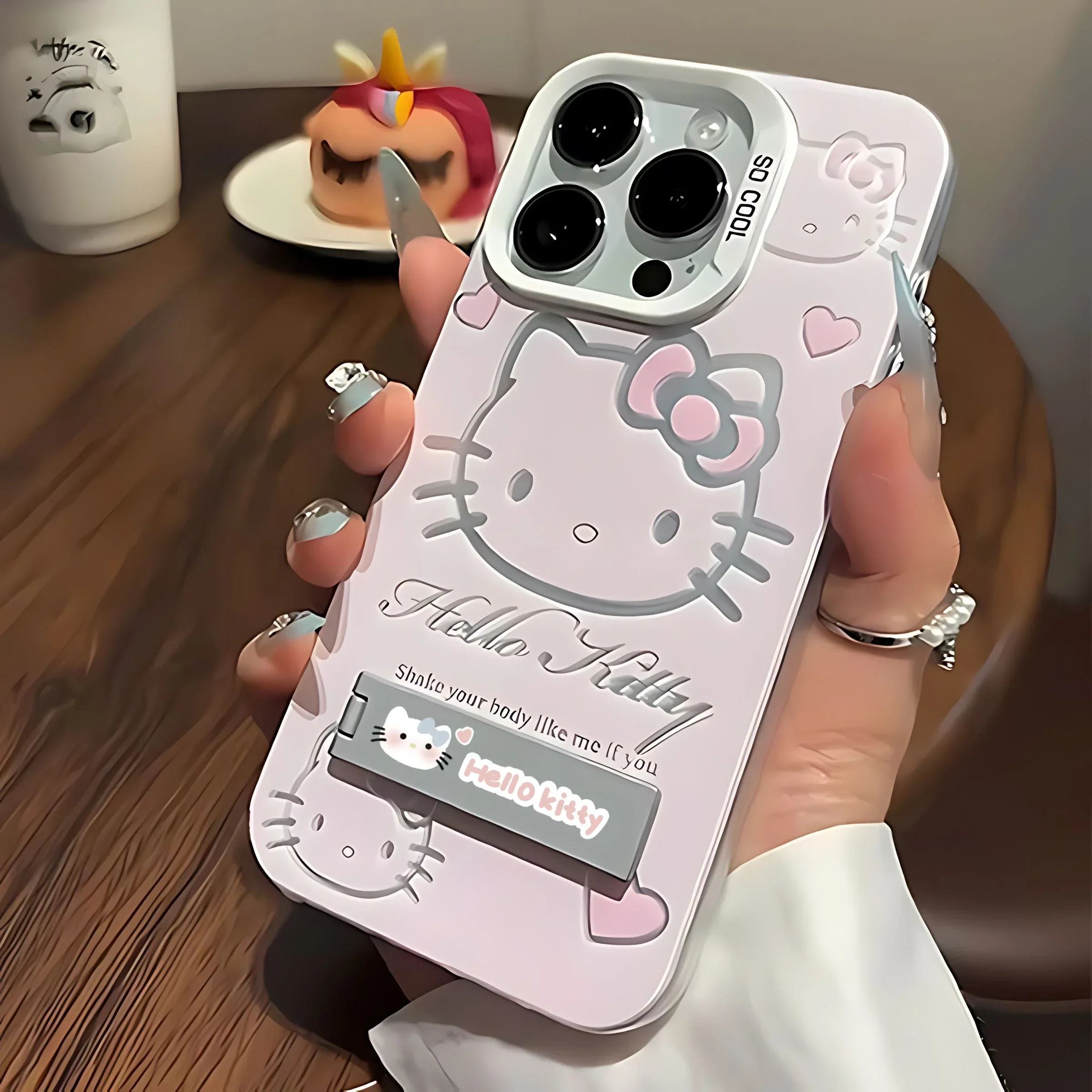 Роскошный розовый Hello Kitty с держателем для телефона VIVO Y15S Y16 Y17S Y21 Y22S Y27 Y50 Y91 Y93 V23 V25 V27