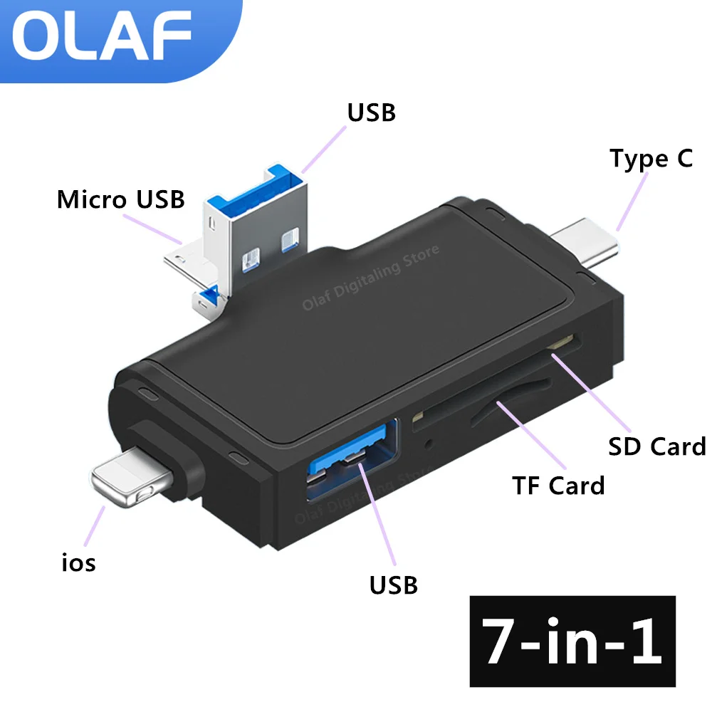 

Olaf OTG SD TF Card Reader 480Mbps High-speed Transmission Adapter USB Flash Drive Adapter Type C USB 2.0 Micro USB Card Reader